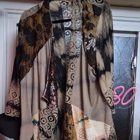 Bohemian Reversable Patchwork Kimono Cardigan - Picture 1 of 6